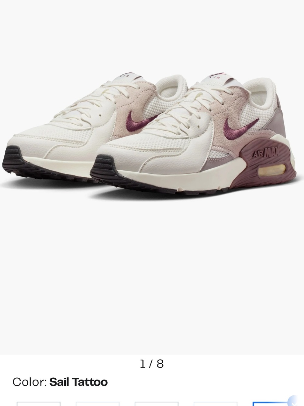 Nike Air Max Excee Sneaker Women's Sail and Mauve